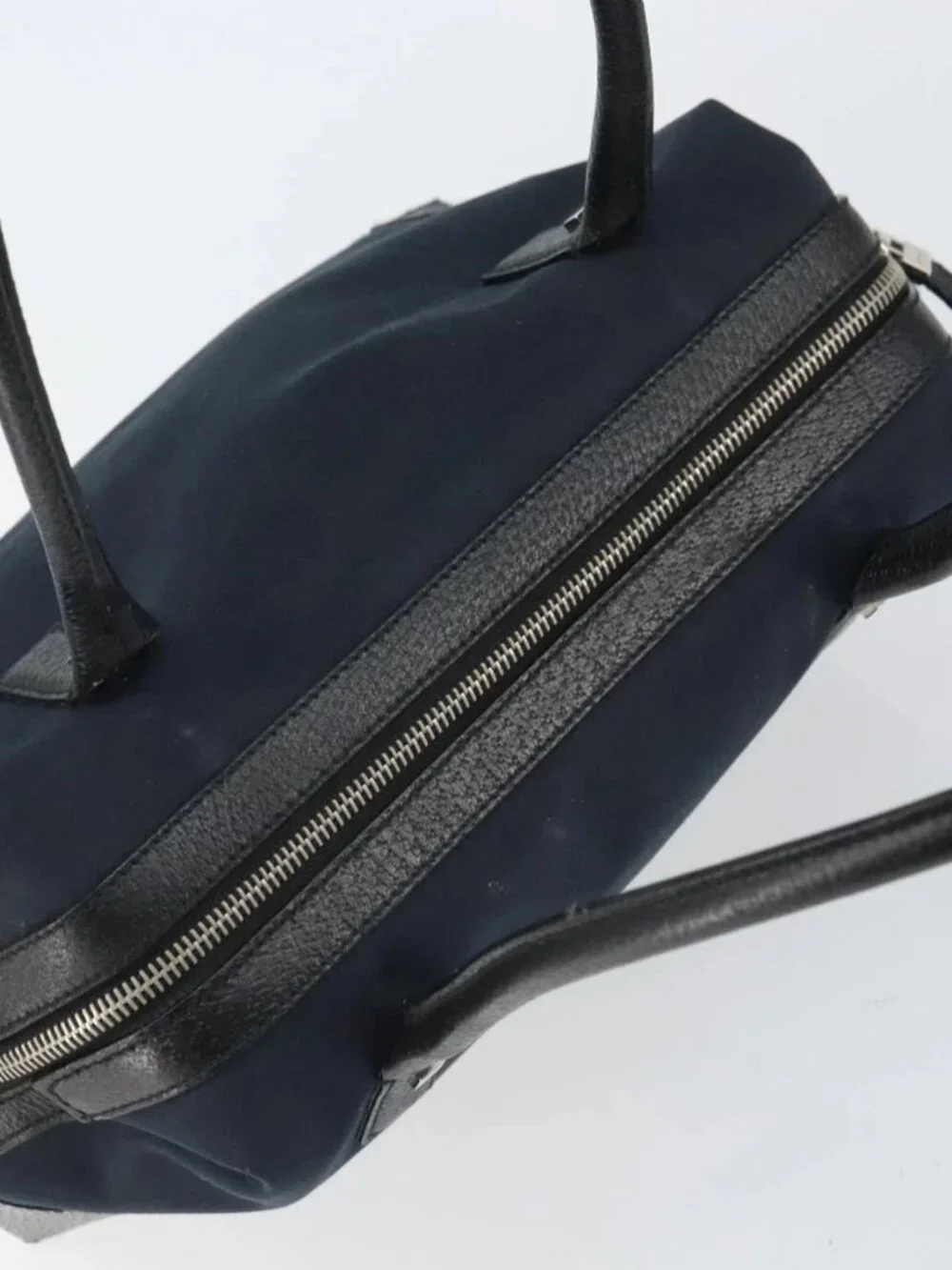Salvatore Ferragamo Hand Bag Nylon Black Silver Auth BA9555